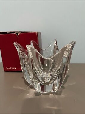 Orrefors Kosta Boda Clear Crystal Sculptural Bowl